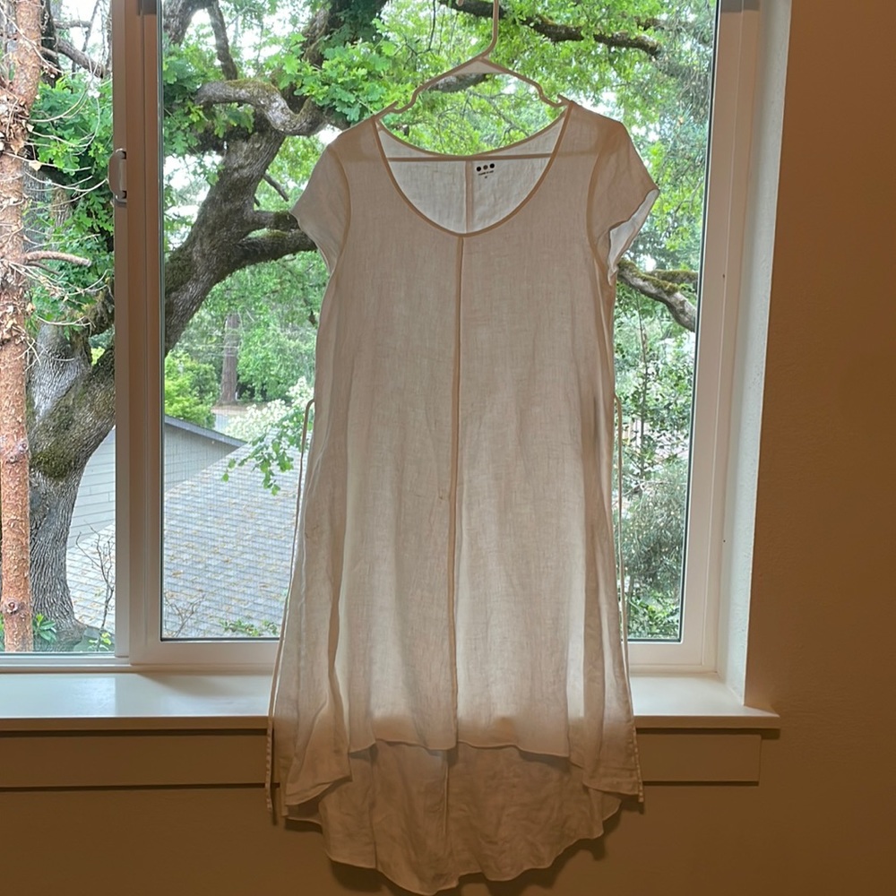 Never worn, white linen dress
